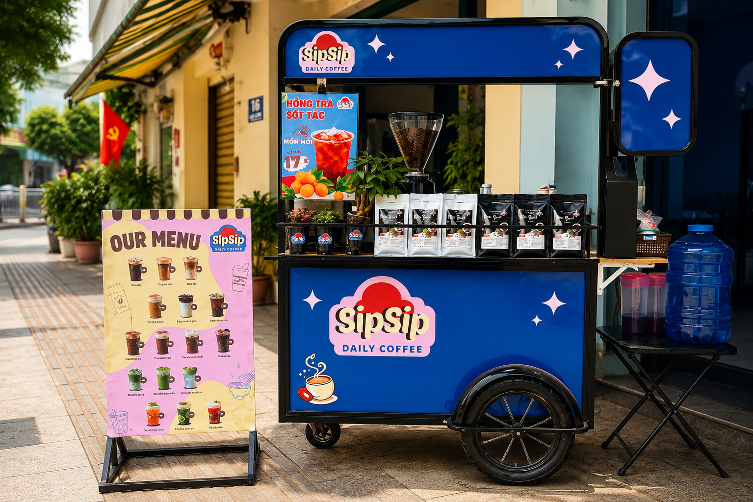 Xe take-away thiết kế gọn gàng